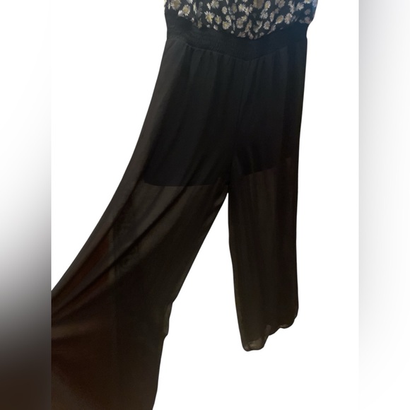 Y2K Flowy Wide Leg Floral Jumpsuit Daisies XL - Picture 3 of 8